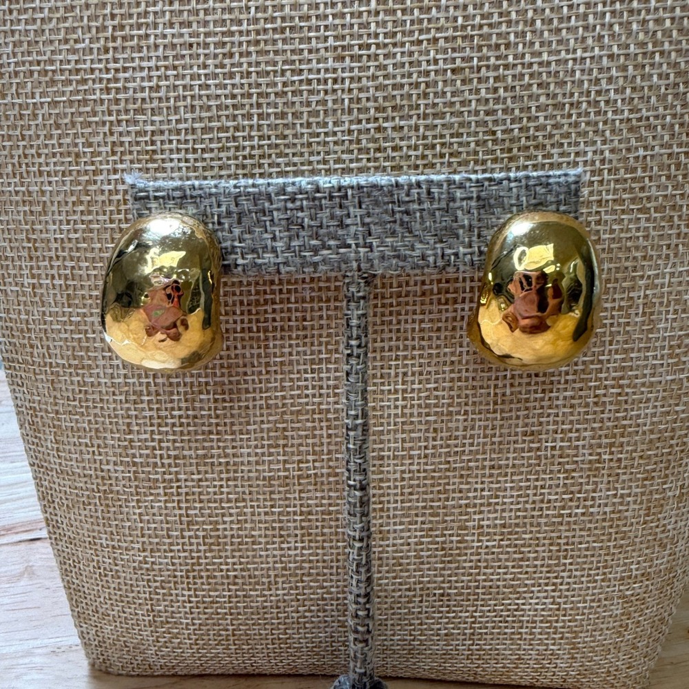 Modern Sculptural Chunky Gold Hoop Earrings from Nadri